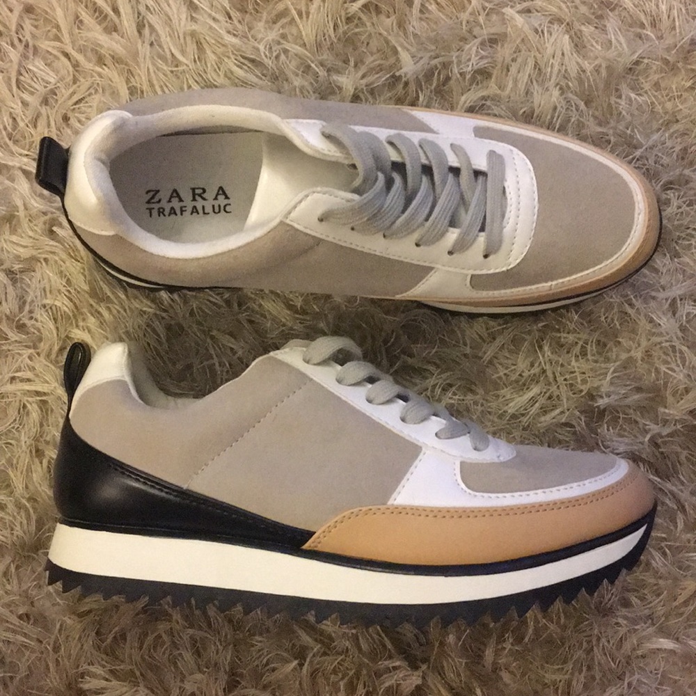 Zara suede pastel sneakers size 10